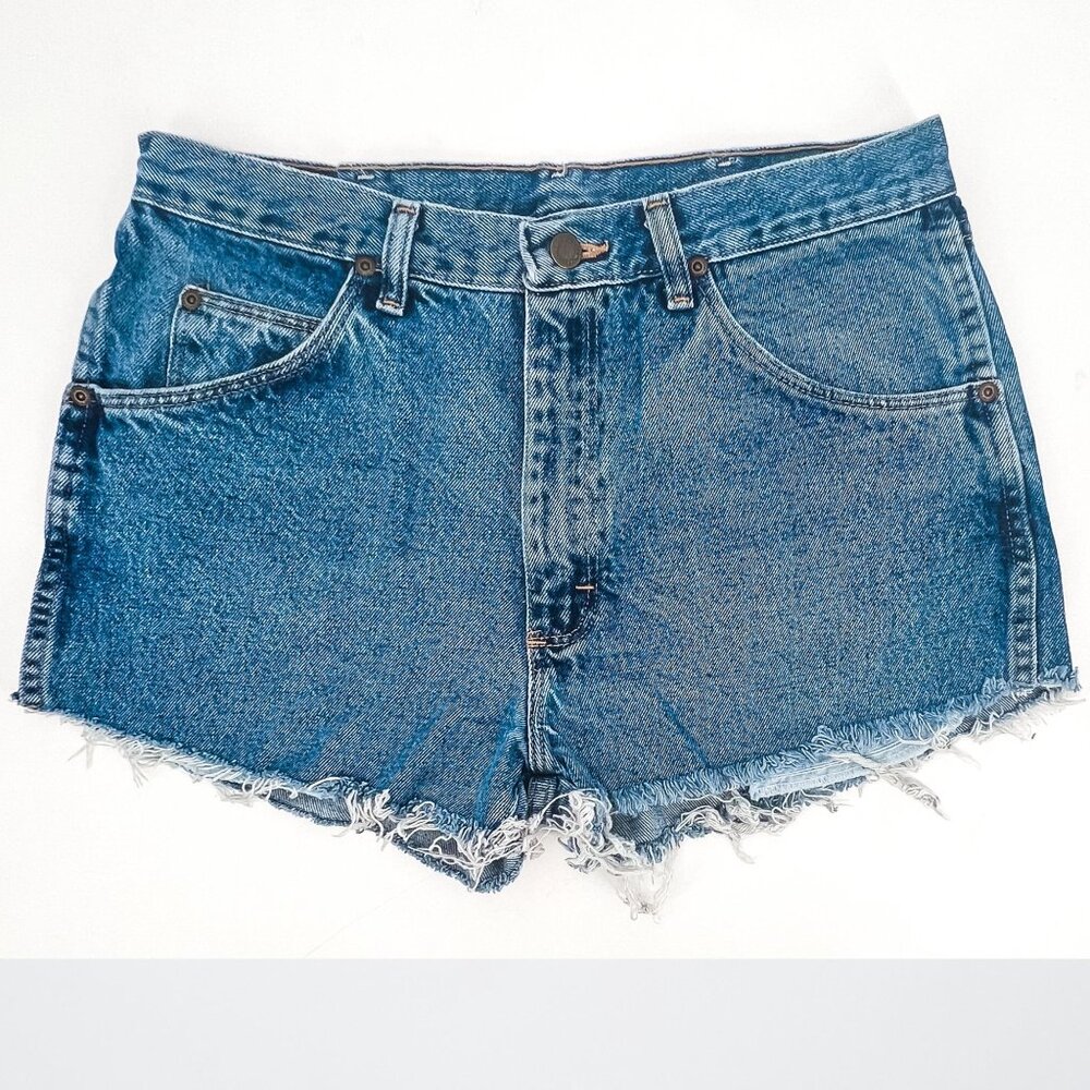 Vintage High Waisted Wrangler Distressed Denim Shorts - 34W
